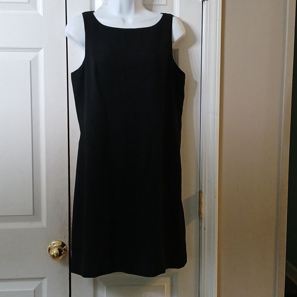 J. Crew vintage  black sheath simple midi black dress elegant  Sz 12P